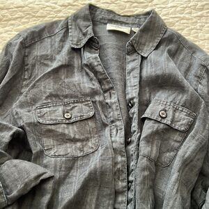 Casual Black Button-Up Shirt